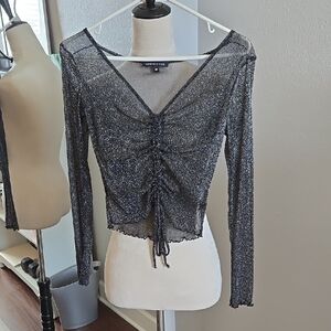 Very Sheer Black Long Sleeve Top